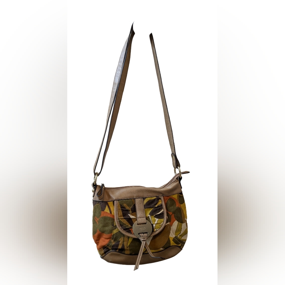Relic Adjustable Strap Crossbody Shoulder Bag Purse Floral Canvas Faux Leather